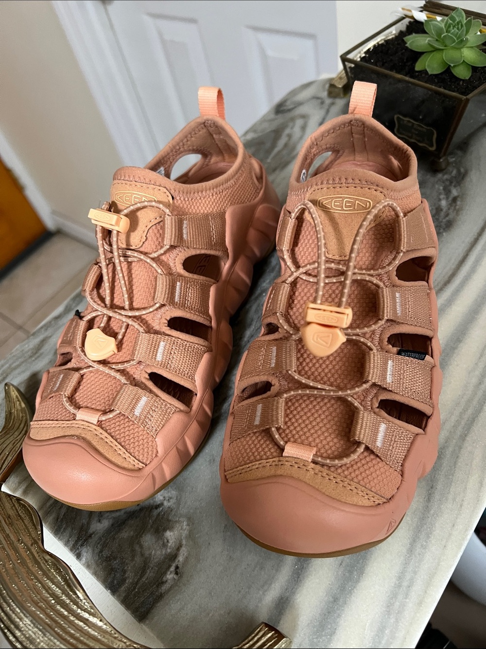 KEEN  Coral Pink Closed-Toe Sport Sandals